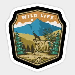 Wild Life Badges Illustration Sticker